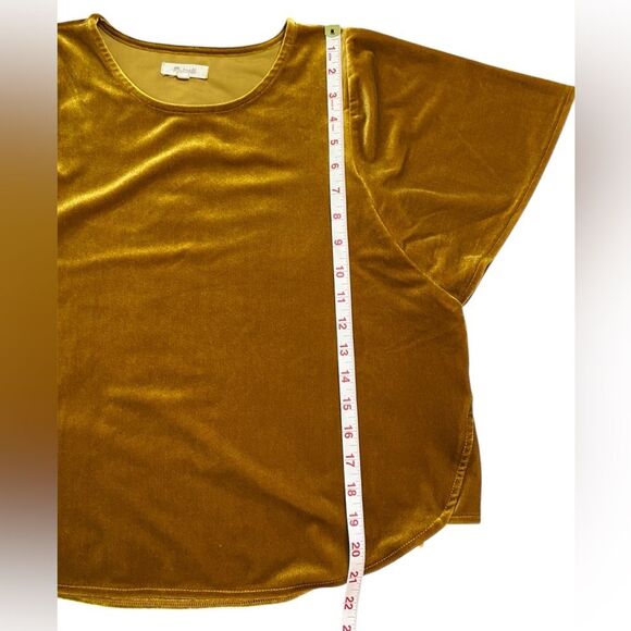Madewell Vintage Gold Velvet Butterfly Short Sleeve Top - Picture 9 of 13
